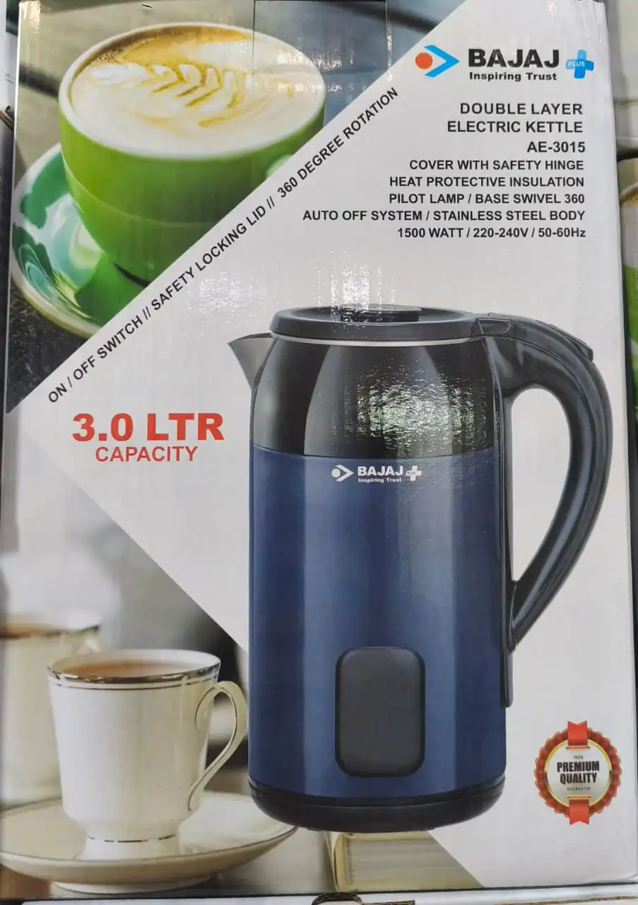 Bajaj Plus Double Layer Electric Kettle AE-3015 (3.0 LTR)