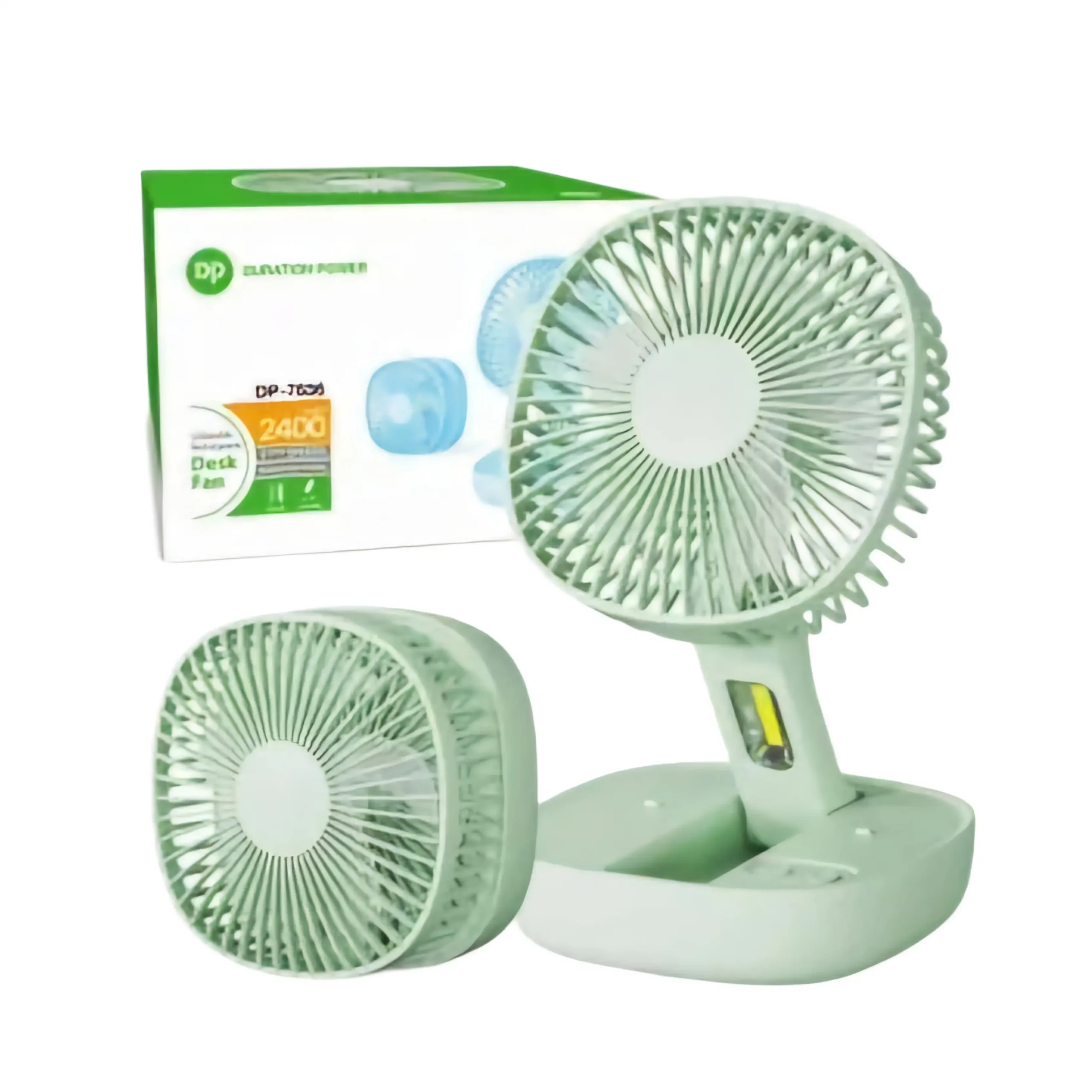 DP-7636 Rechargeable 2400mAh Lithium Battery Foldable Desk Fan With LED Lamp (Mobile Holder Design) - Image 5