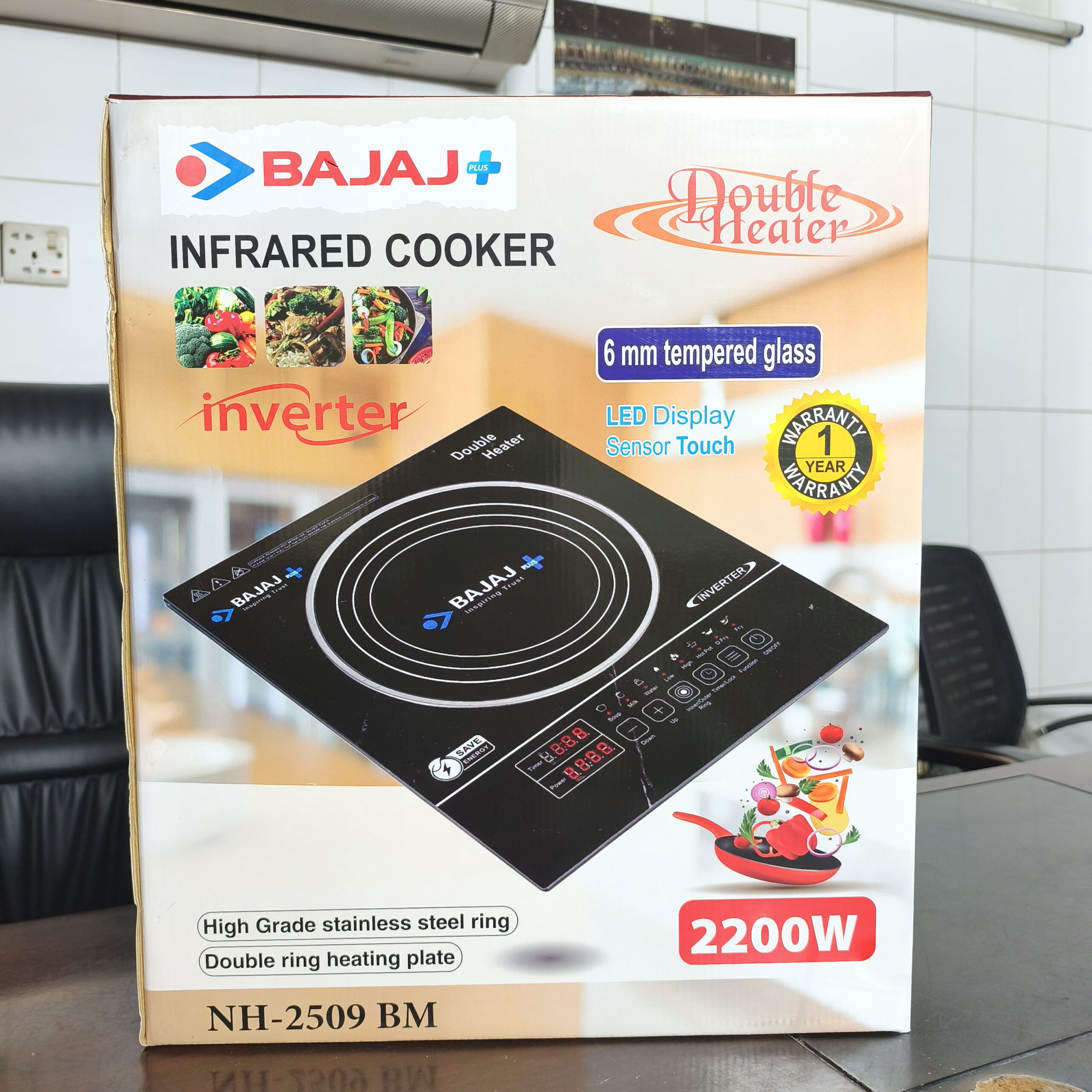 Bajaj Plus NH-2509 Double Heater Infrared Cooker With Inverter Technology-2200W