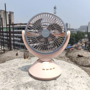 Joysuper JY-2570 USB Rechargeable Table Fan With RGB Light - 8000mAh Lithium Battery - Pink